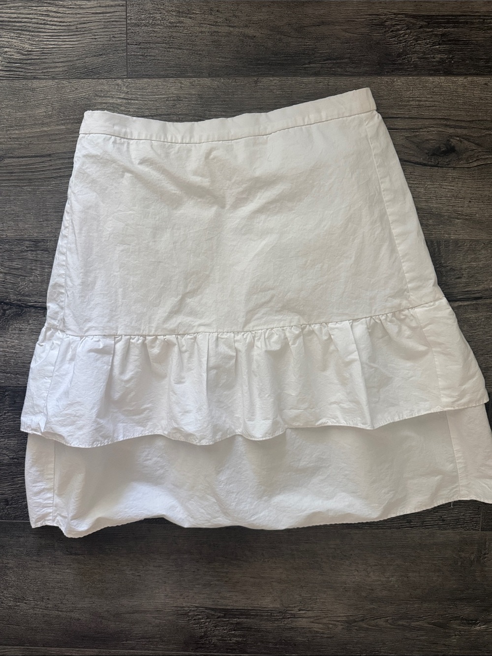 White Cotton Poplin J. Crew Tiered Skirt Size 6